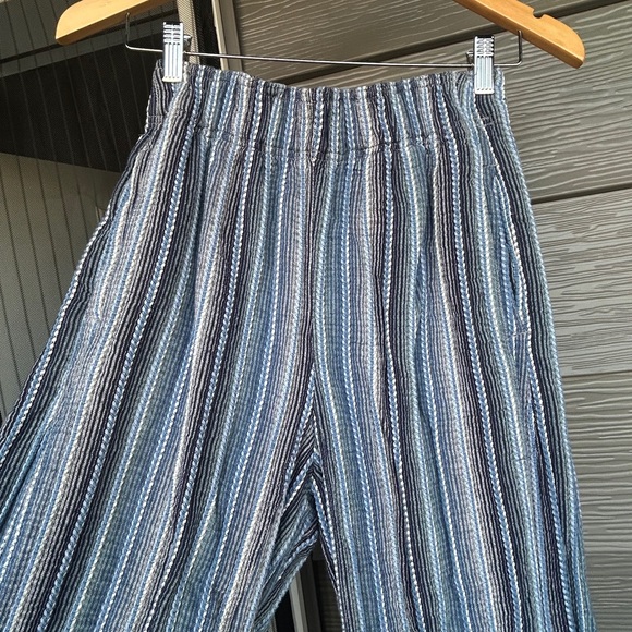 Free People Blue Striped Wide Leg Pants - Picture 4 of 7